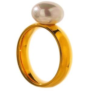 Shell Pearl Ring Stainless Steel 18 K Plated